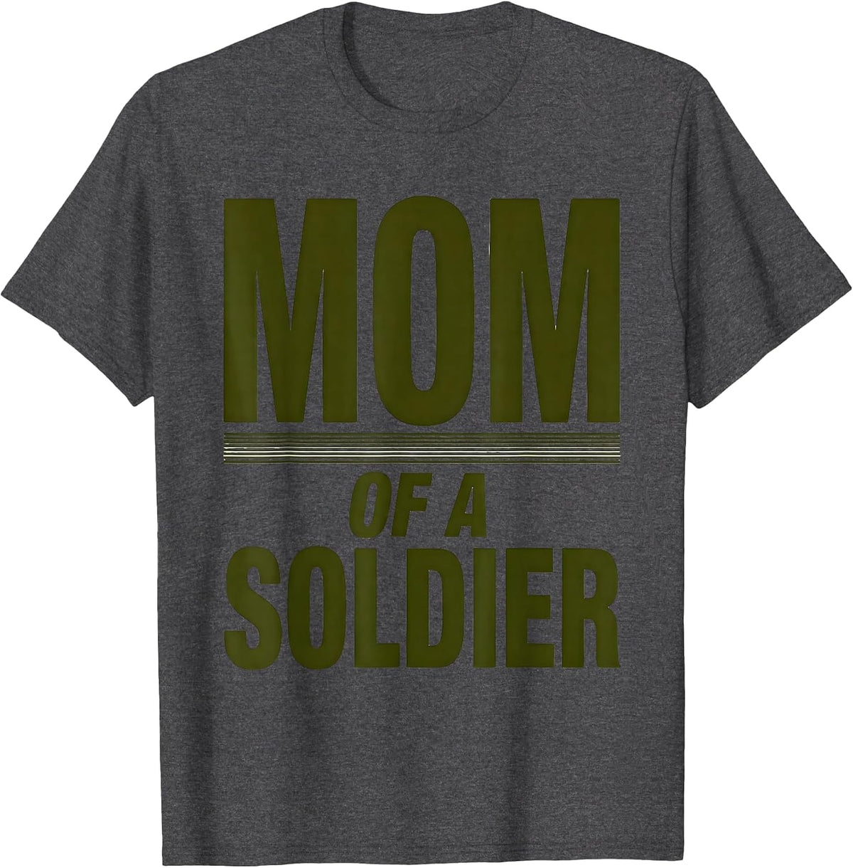 Mom of a Soldier Proud Army Mom Design T-Shirt - Dark Heather Grey
