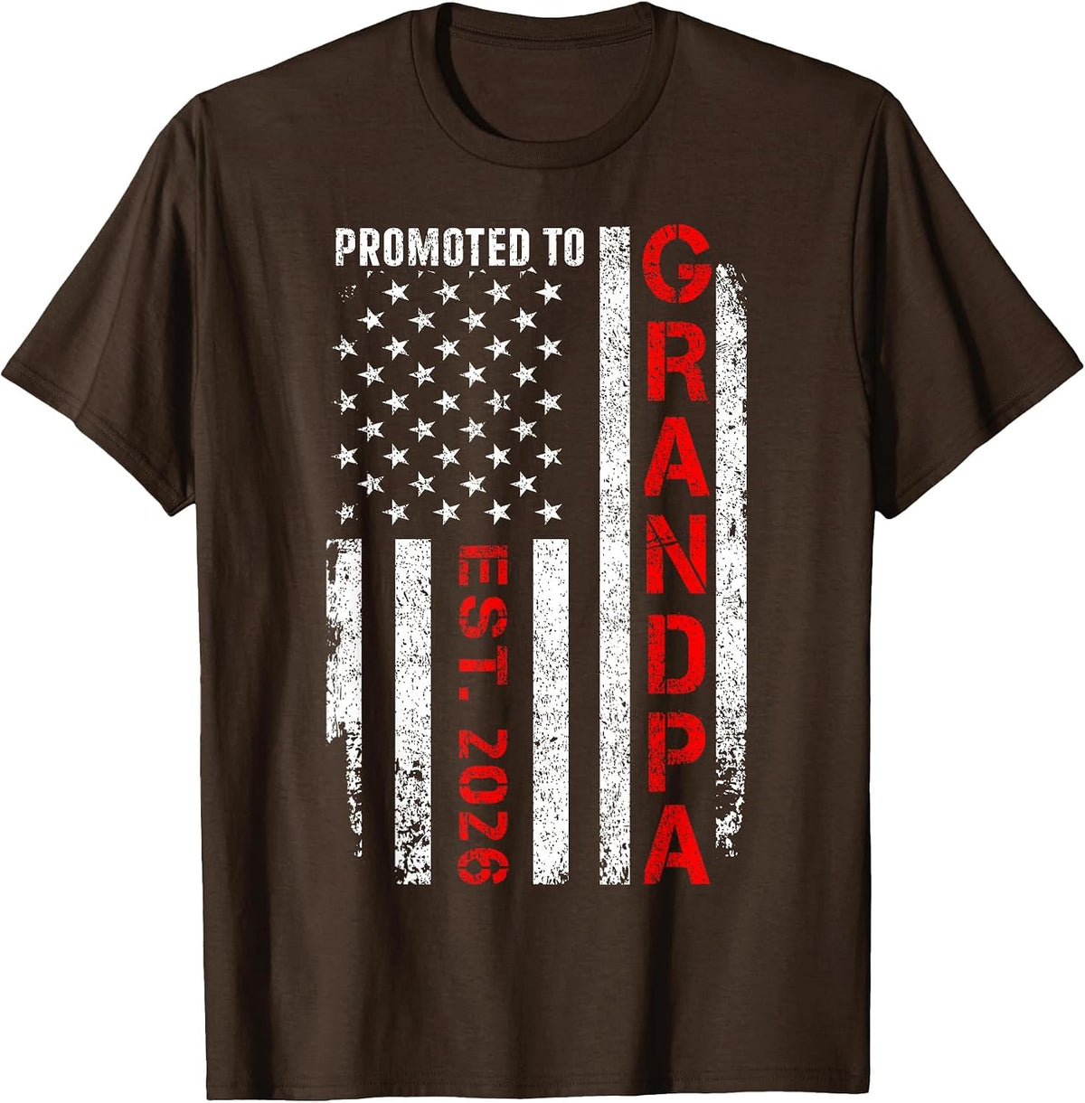 Promoted to Grandpa 2026 T-Shirt - Brown