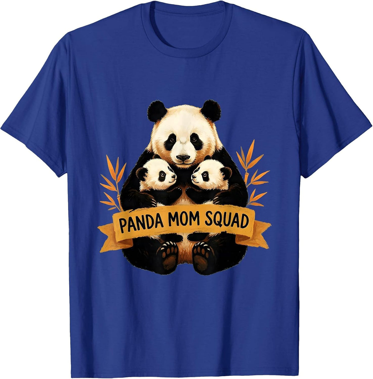 Men's Panda Mom Squad Cute Bear Lover Design T-Shirt - Royal Blue