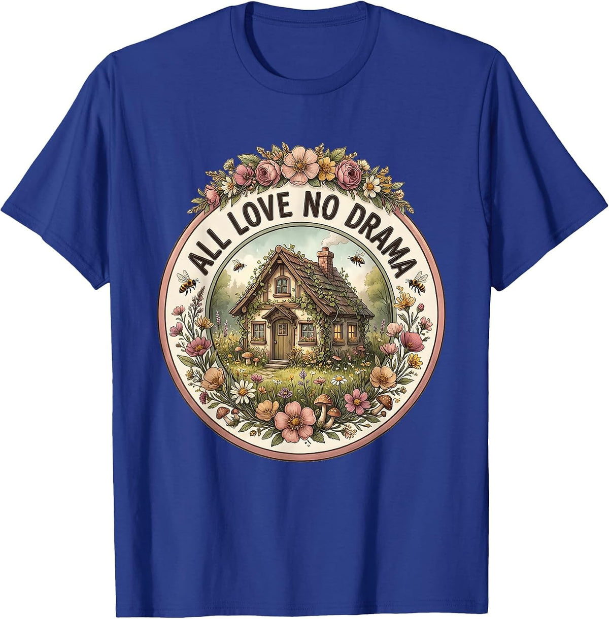 All Love No Drama Bride Wedding Design T-Shirt - Royal Blue