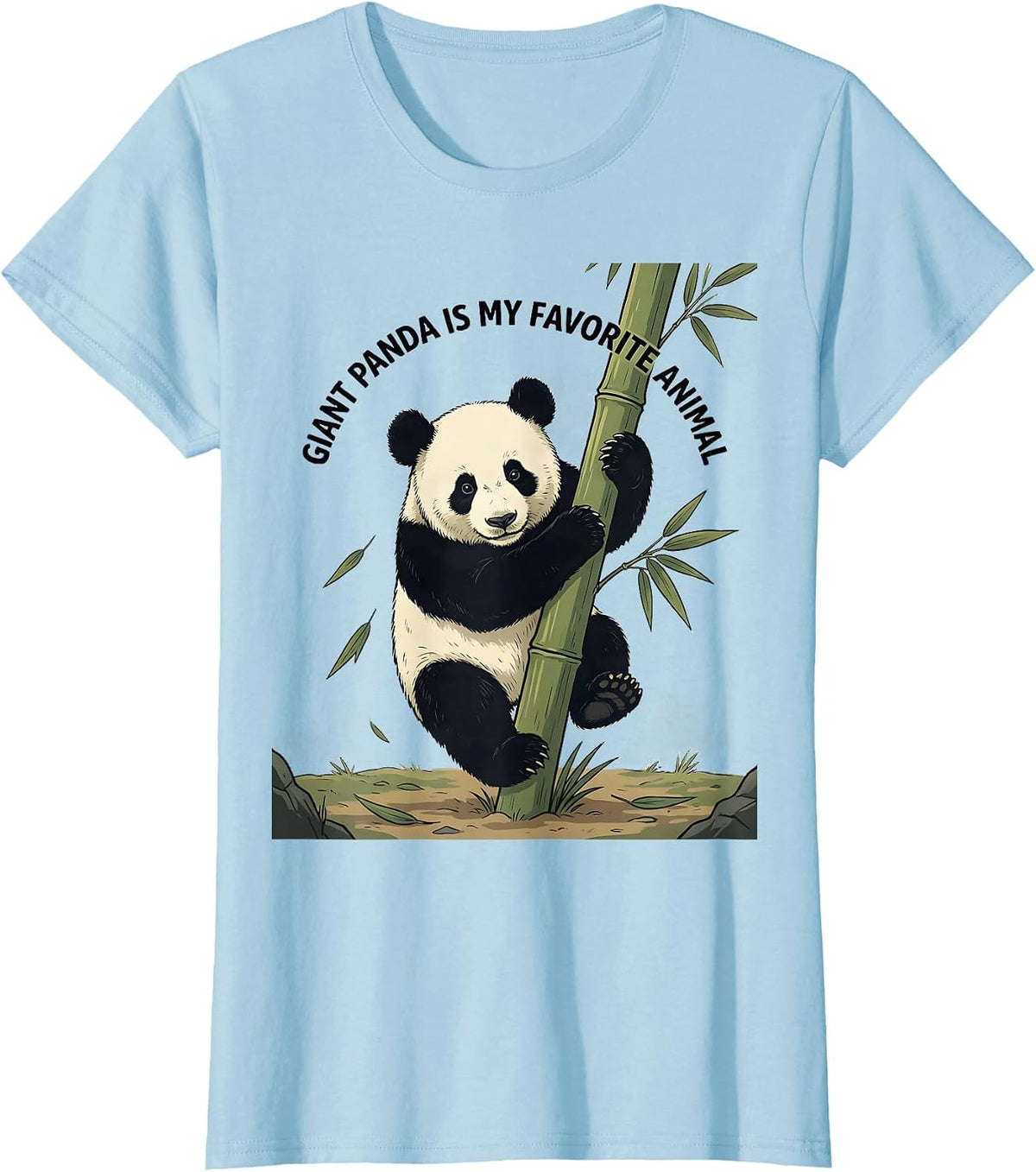 Giant Panda Is My Favorite Animal Funny Animal Lover Cute T-Shirt - Baby Blue