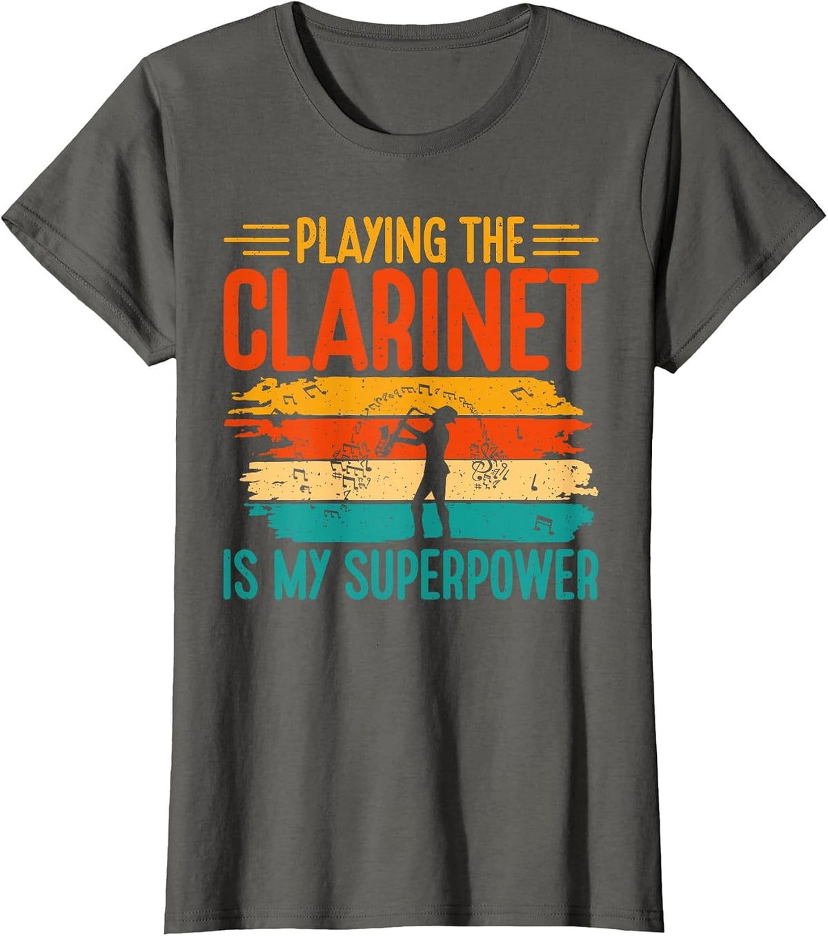 Playing the Clarinet is My Superpower Clarinet T-Shirt - Asphalt Grey