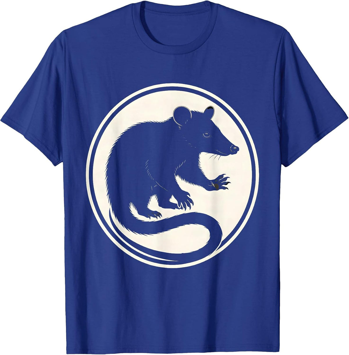 Men's Sealed Opossum Badge Funny Animal Meme Absurdist Humor T-Shirt - Royal Blue