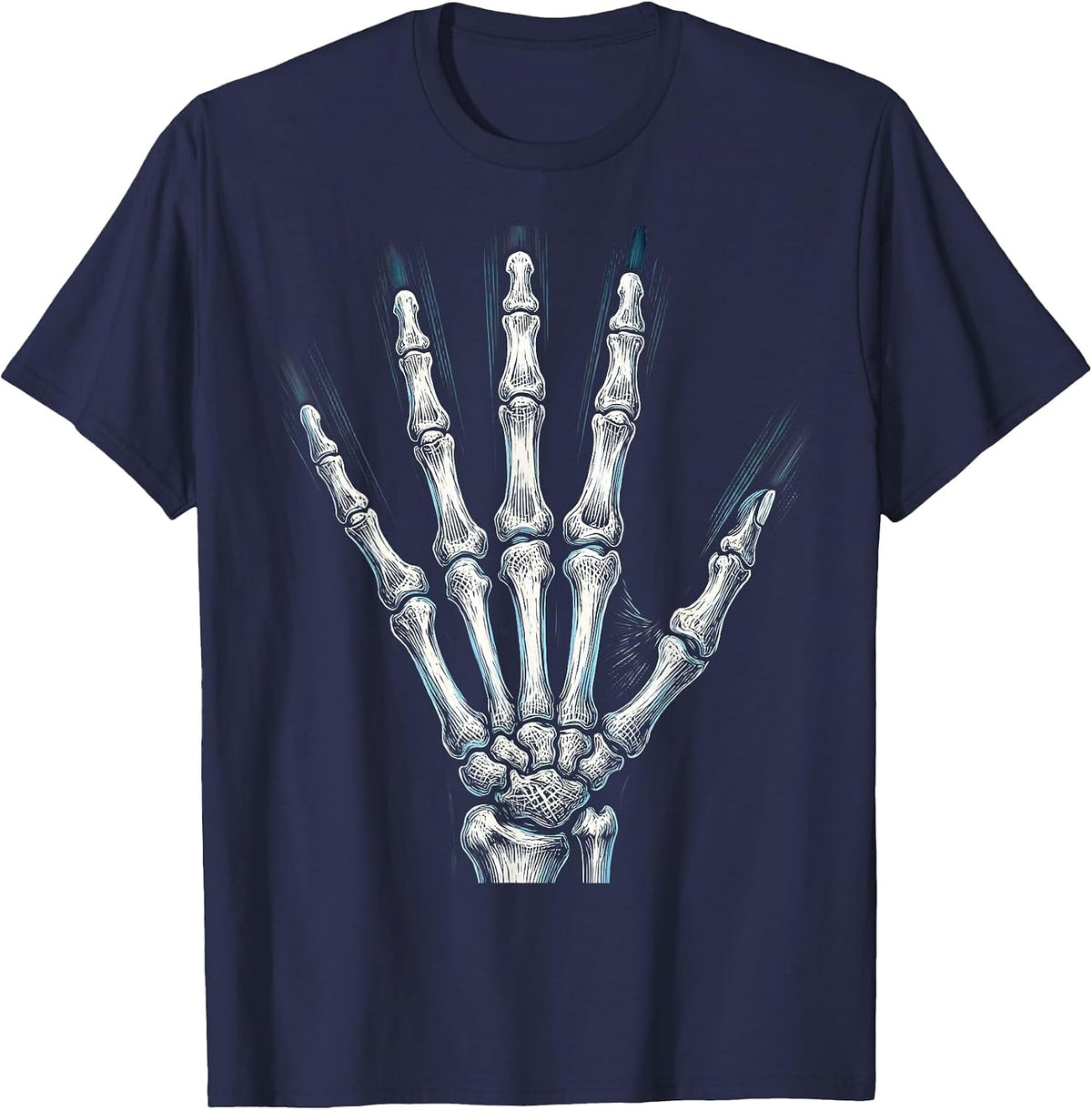 Men's Hand Bones X-Ray Radiology Graphic T-Shirt - Navy Blue