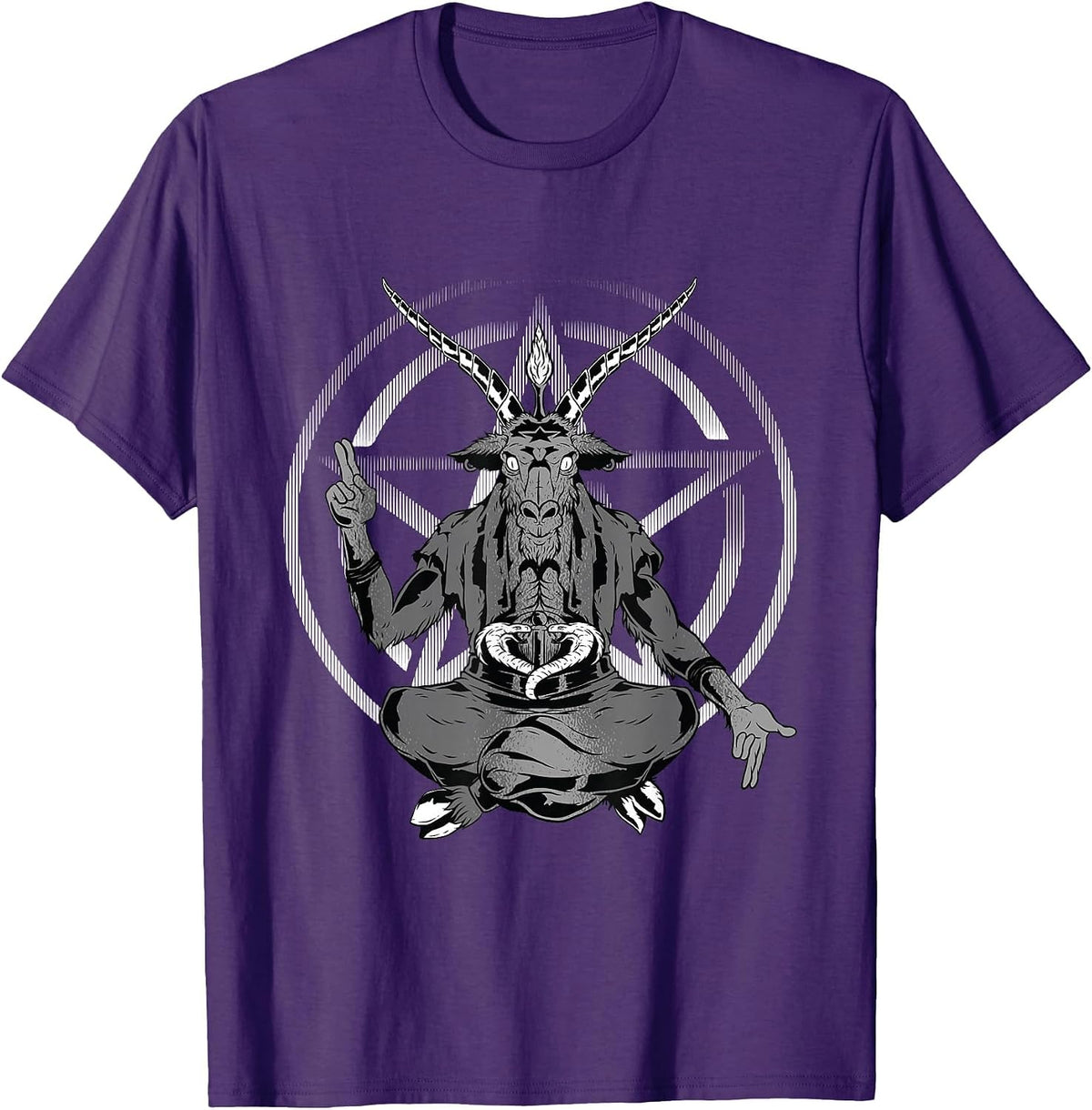 Occult Satan Pentagram Dark Demonic Metal T-Shirt - Purple