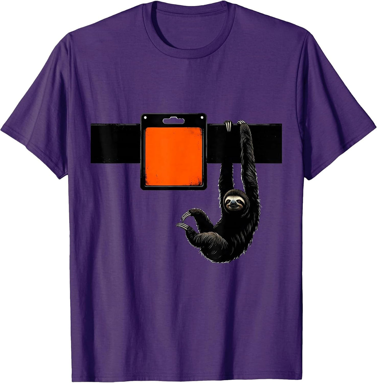 Men's Sloth Hanger Brutalist Funny Animal Lover Gift T-Shirt - Purple