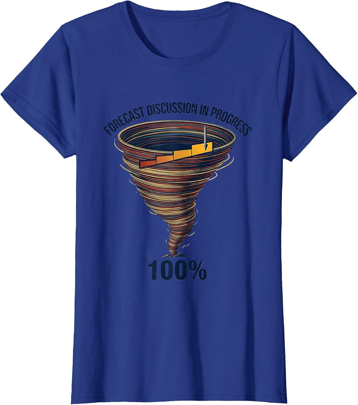 Women's Forecast Discussion In Progress: 100% Bold Storm Chaser T-Shirt - Royal Blue