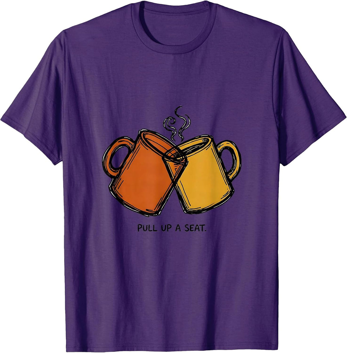 Pull Up A Seat Motivational Quote Gym Humor Funny T-Shirt - Purple