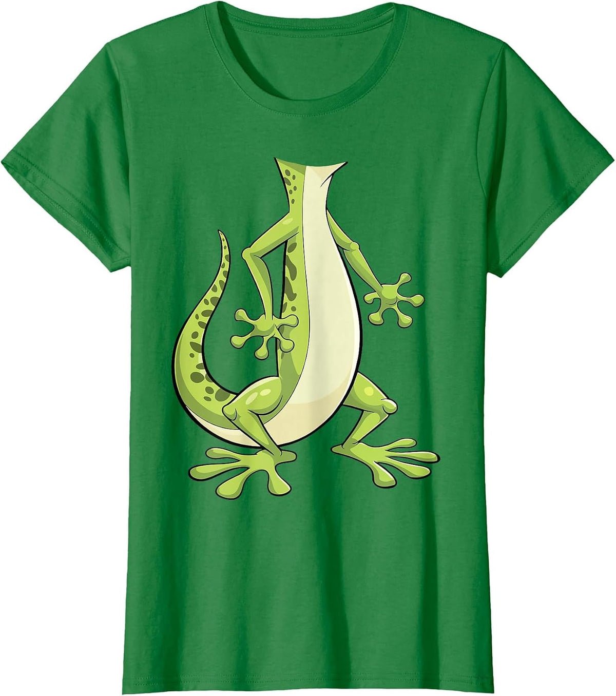 Gecko Shirt for Adults and Kids Green Lizard Costume Tees T Shirts Men Women - Kelly Green
