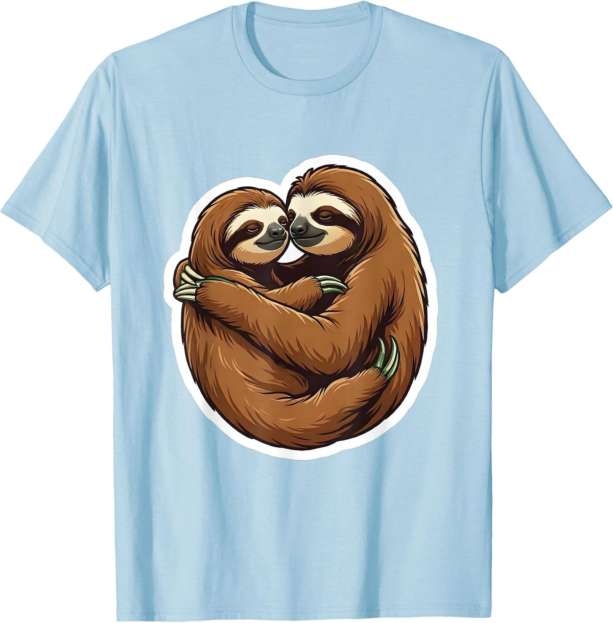 Men's Sloth Hug Funny Sloth Lover Animal Humor T-Shirt - Baby Blue