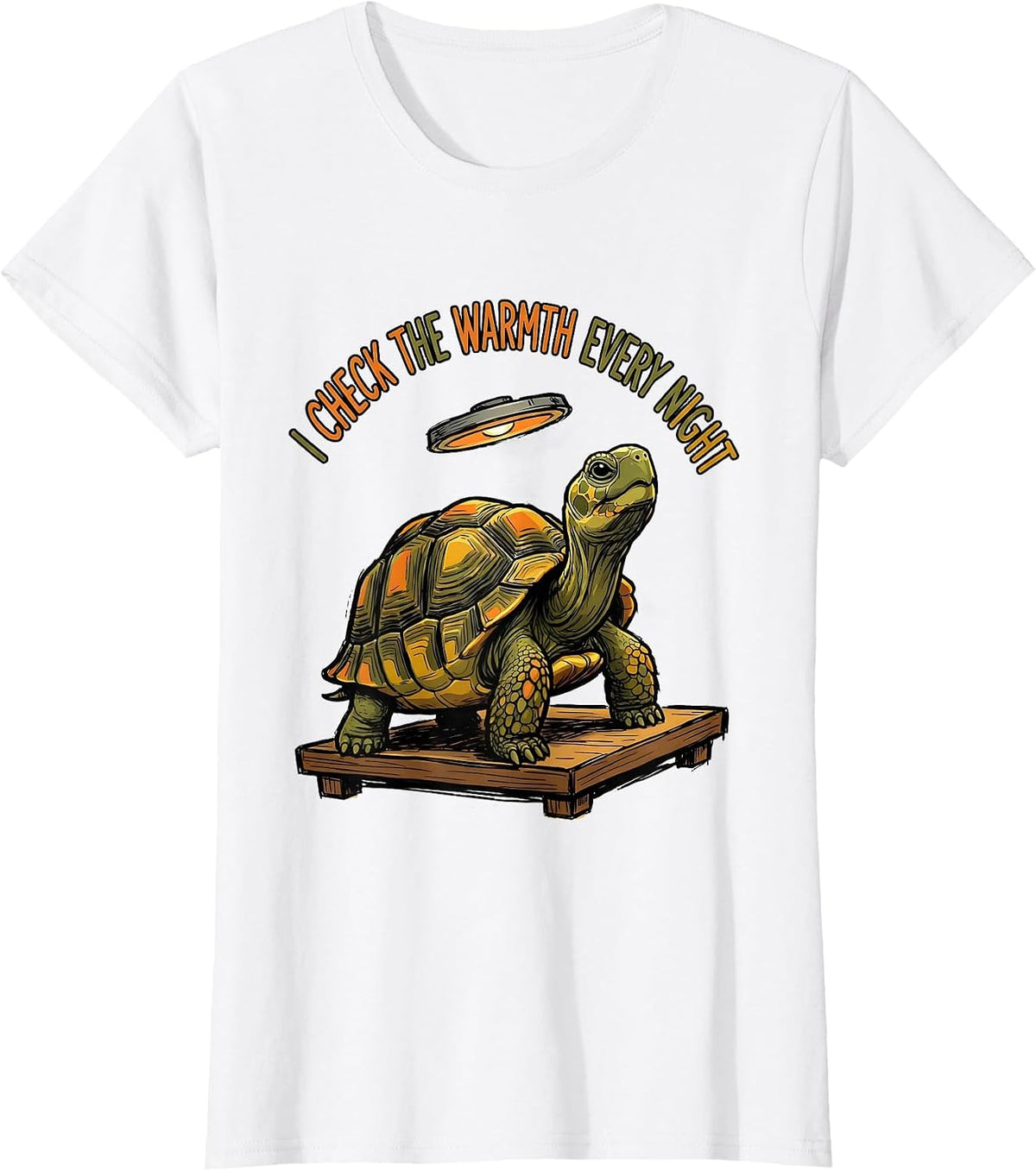 I Check The Warmth Every Night Funny Tortoise Lover Pet T-Shirt - White