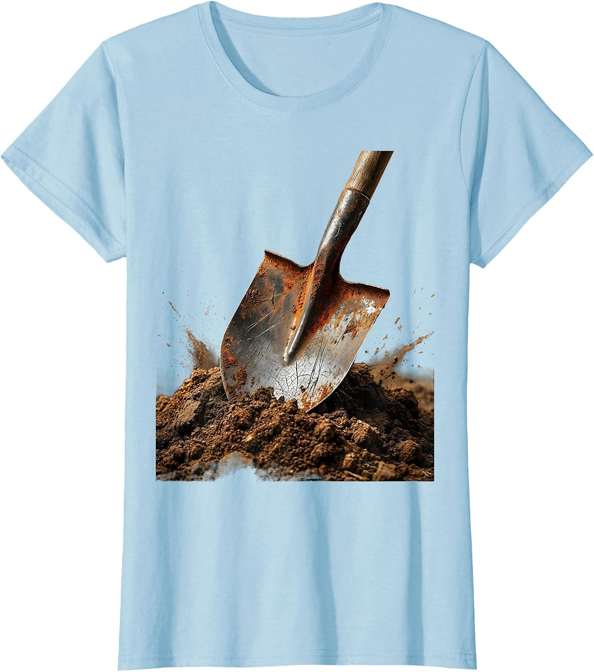 Labor Day Shovel In Dirt Graphic Design T-Shirt - Baby Blue