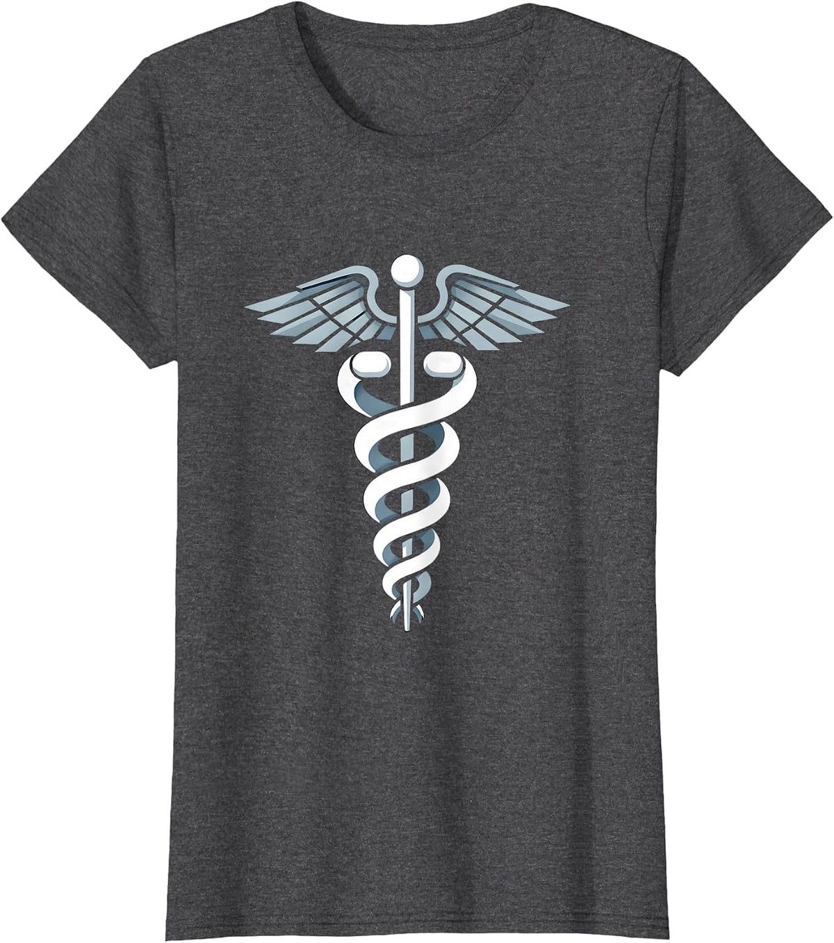 Women's Pharmacy Technician Caduceus Pill Capsule Design T-Shirt - Dark Heather Grey