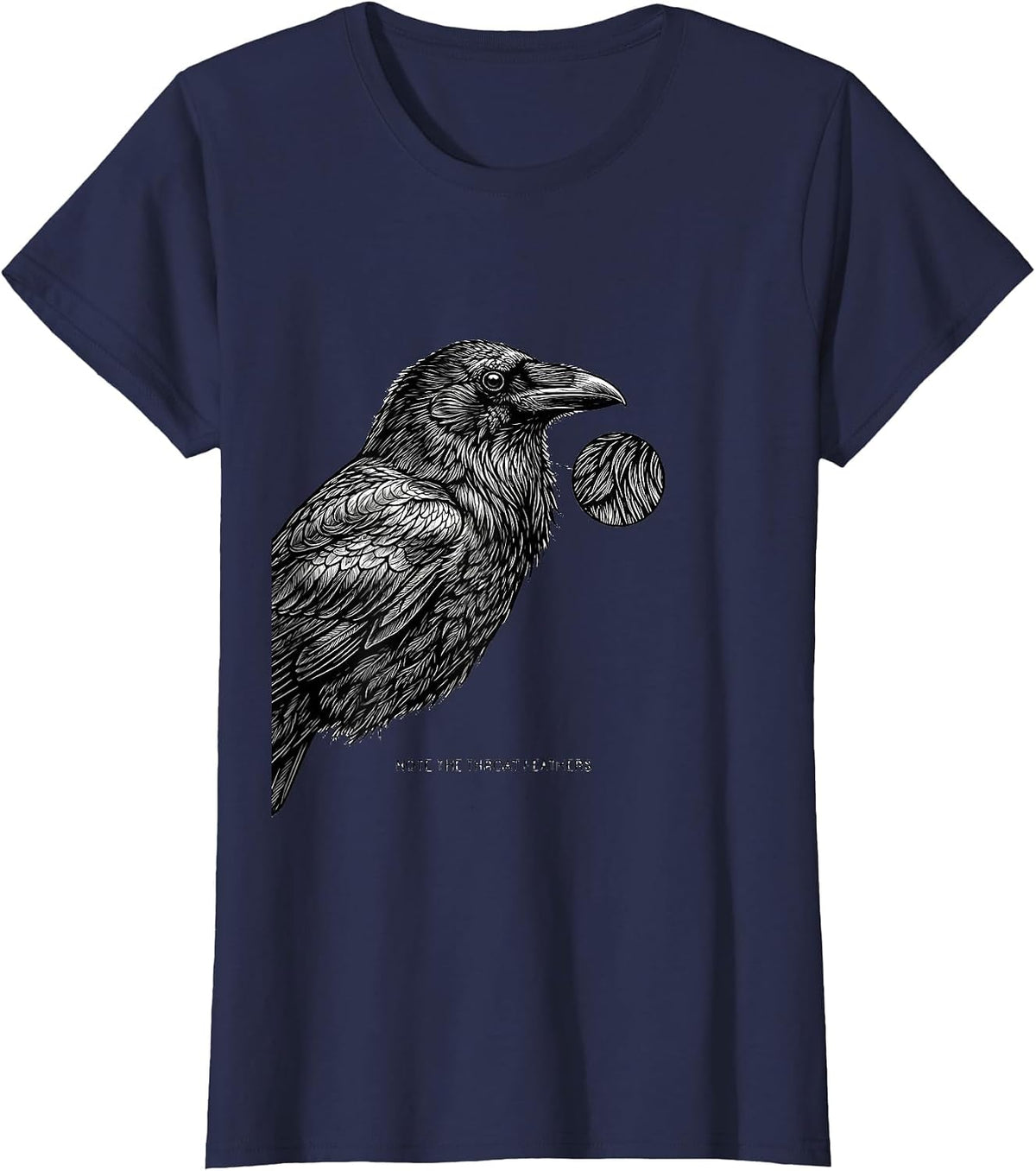 Women's Note The Throat Feathers Dark Humor Crow Bird Lover T-Shirt - Navy Blue