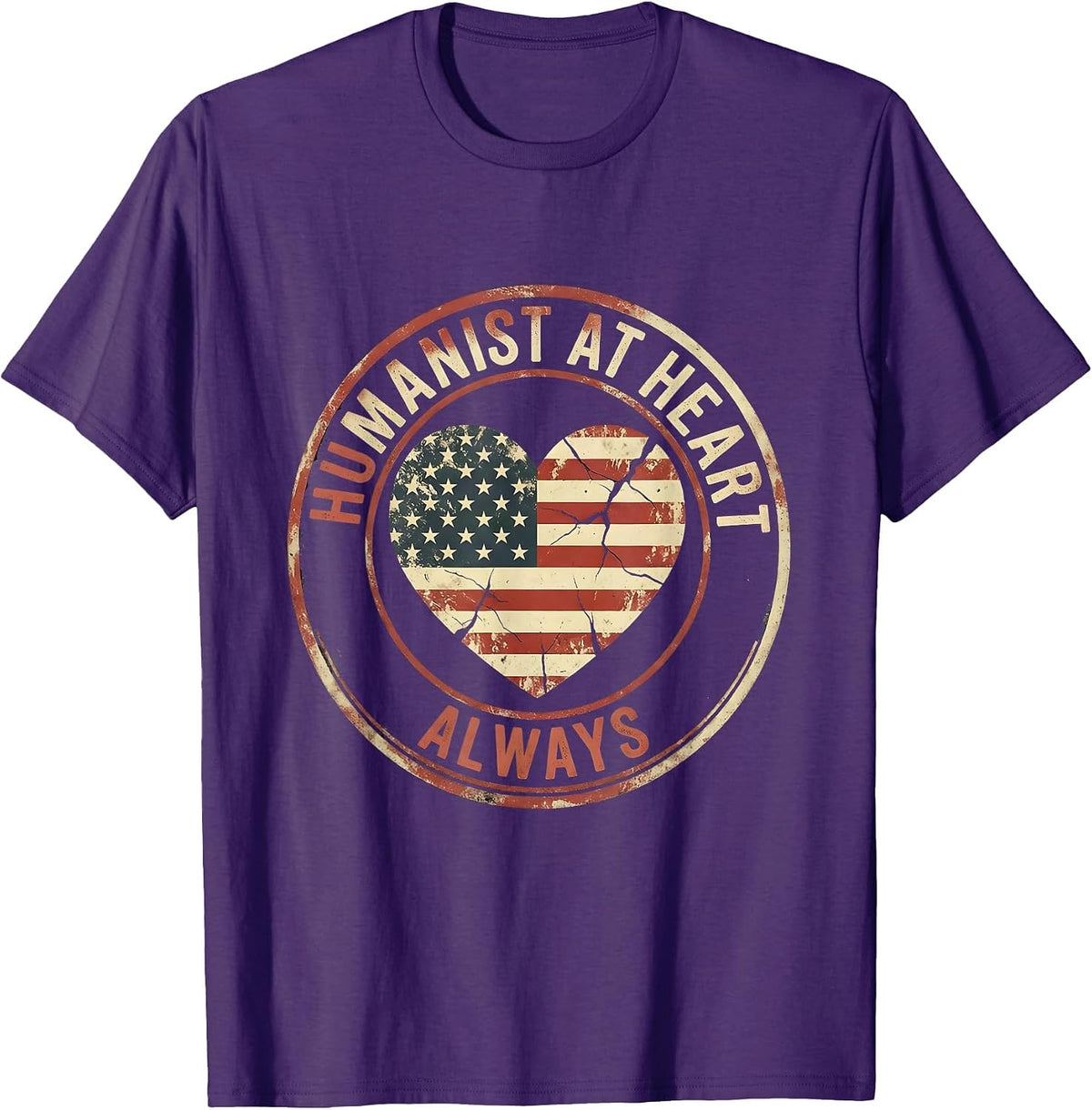 Humanist At Heart Always Renaissance Design T-Shirt - Purple