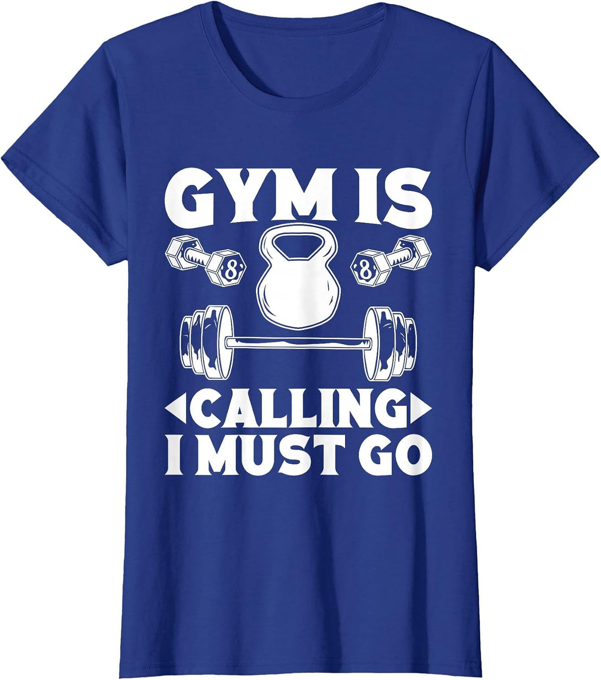 Powerlifting Bodybuilder Gym Calling Ich muss ins T-Shirt - Royal Blue