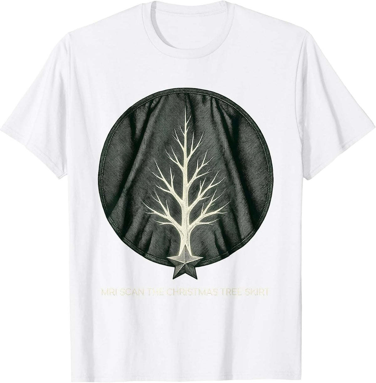 Men's MRI Scan The Christmas Tree Skirt Radiology Tech Holiday T-Shirt - White