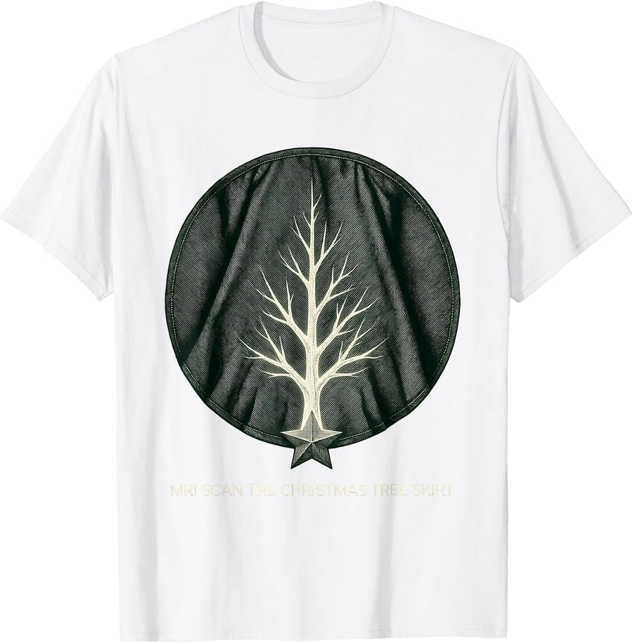 Men's MRI Scan The Christmas Tree Skirt Radiology Tech Holiday T-Shirt - White