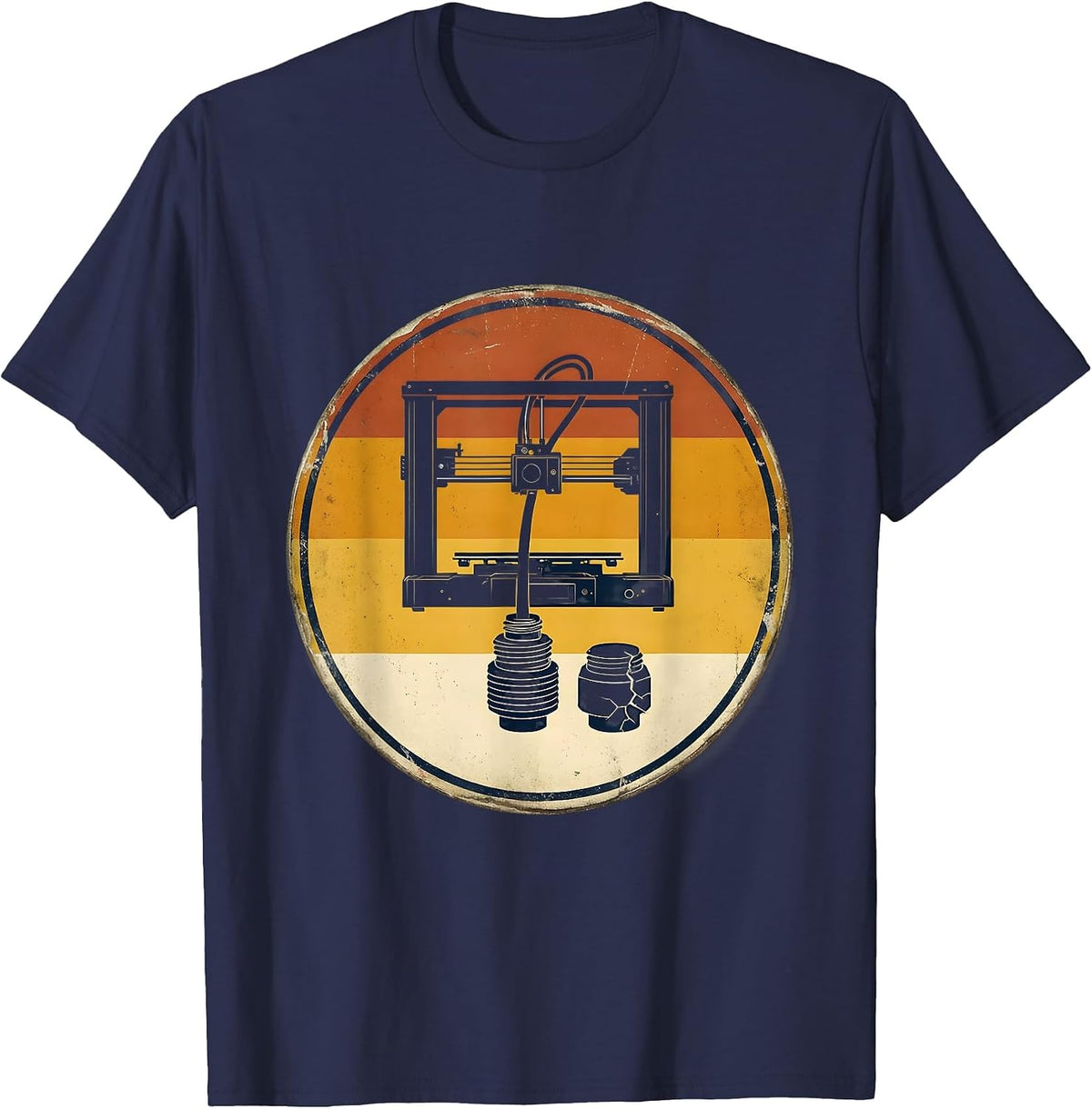 3D Printer Repair Vintage Geek Gift Idea T-Shirt - Navy Blue