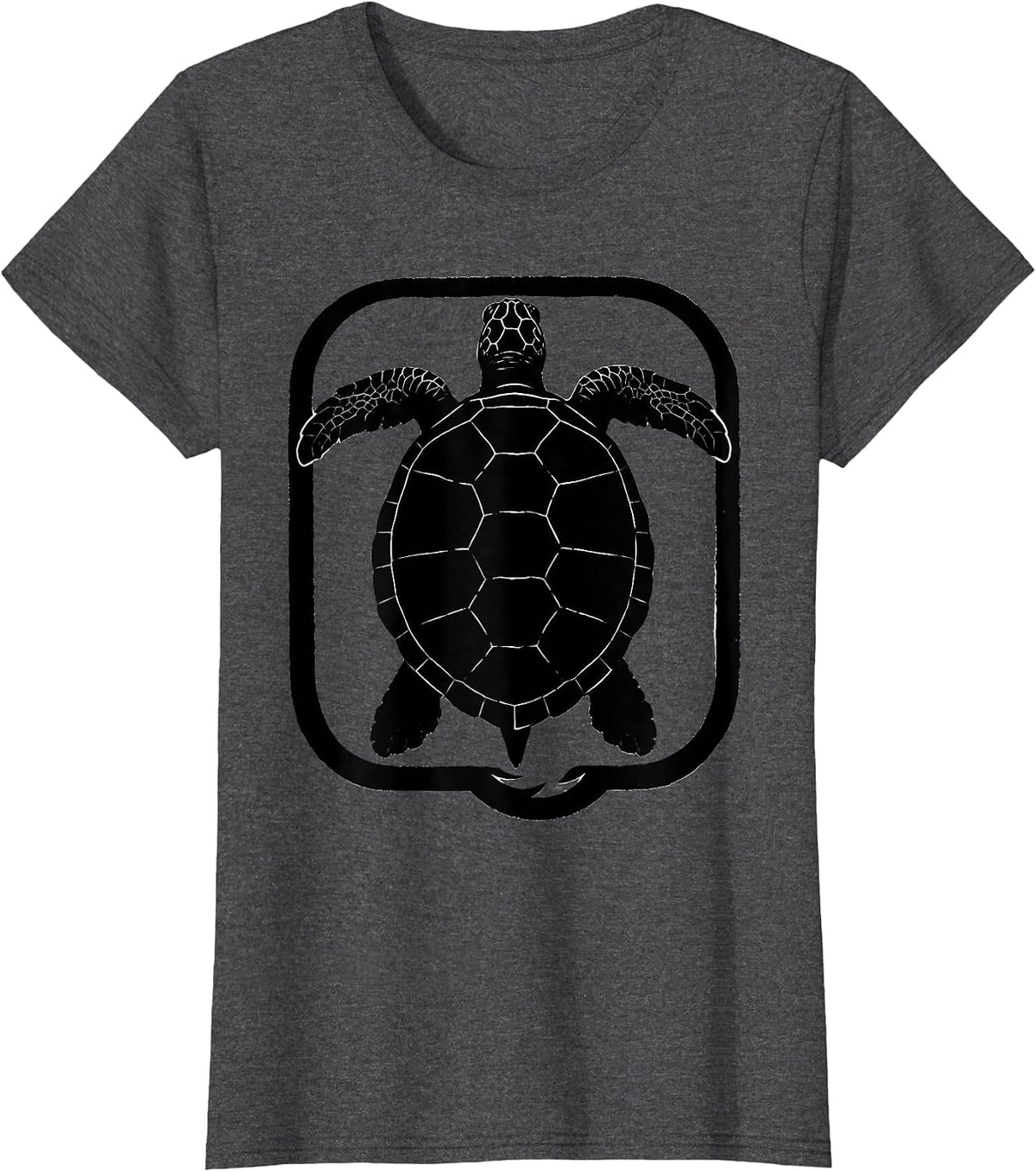 Women's Sea Turtle Silhouette Tropical Souvenir Beach Lover Gift T-Shirt - Dark Heather Grey