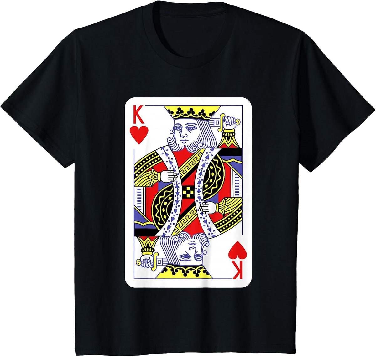 King of Hearts Playing Cards Halloween Costume Casino Easy T-Shirt - Black