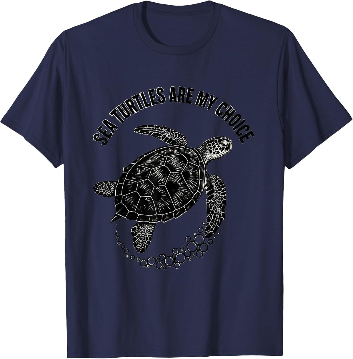 Sea Turtles Are My Choice Ocean Animal Lover Summer Beach T-Shirt - Navy Blue
