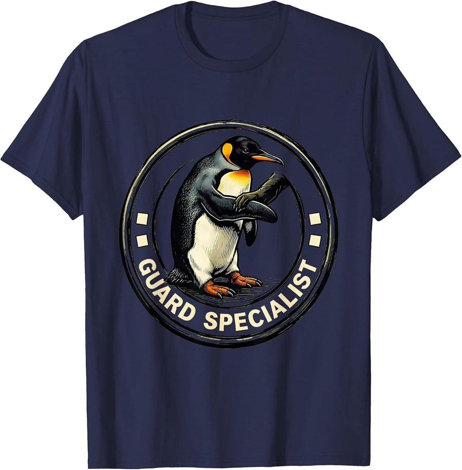 Guard Specialist Funny Penguin Martial Arts Meme Humor T-Shirt - Navy Blue