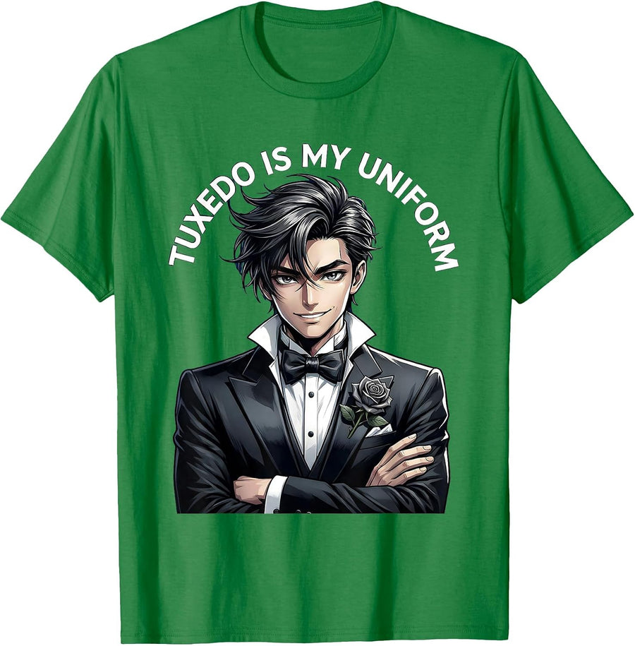 Men's Tuxedo Is My Uniform Formal Style Design T-Shirt - Kelly Green