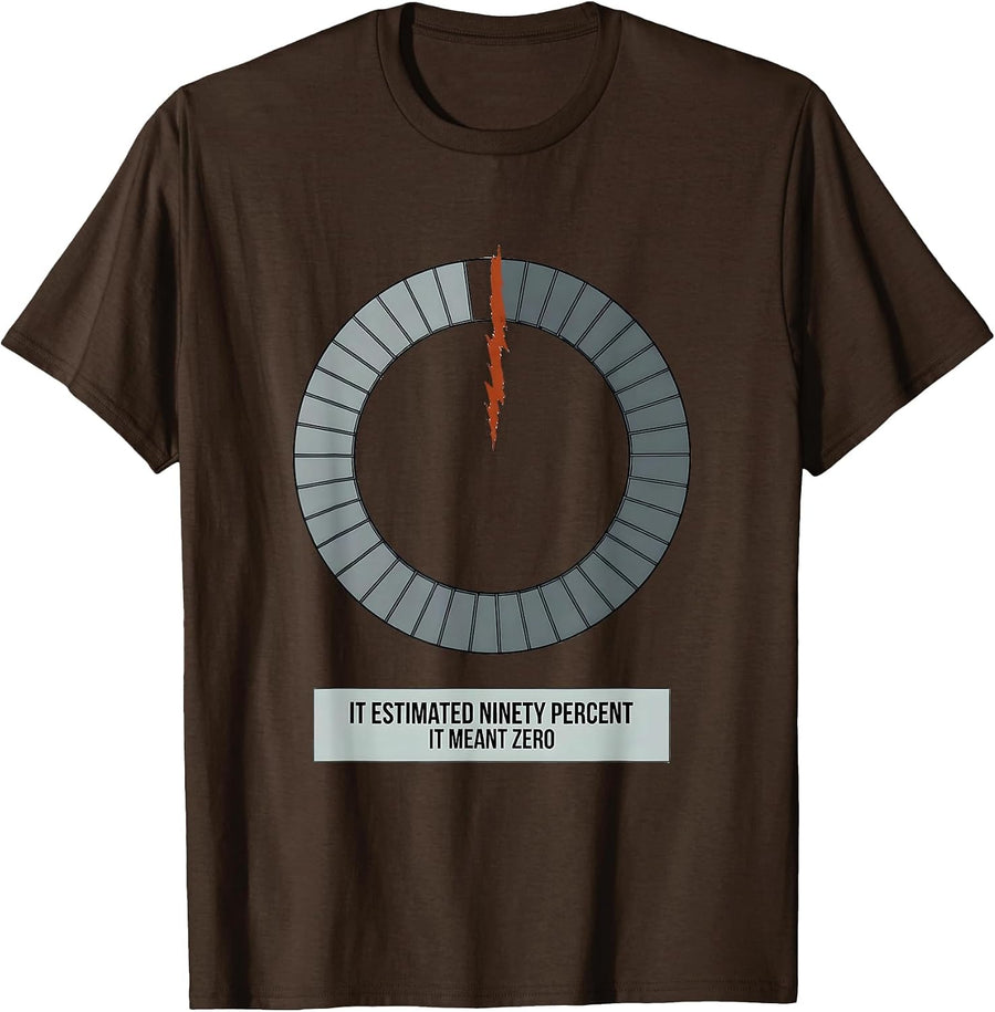 It Estimated Ninety Percent. It Meant Zero Funny IT Nerd T-Shirt - Brown