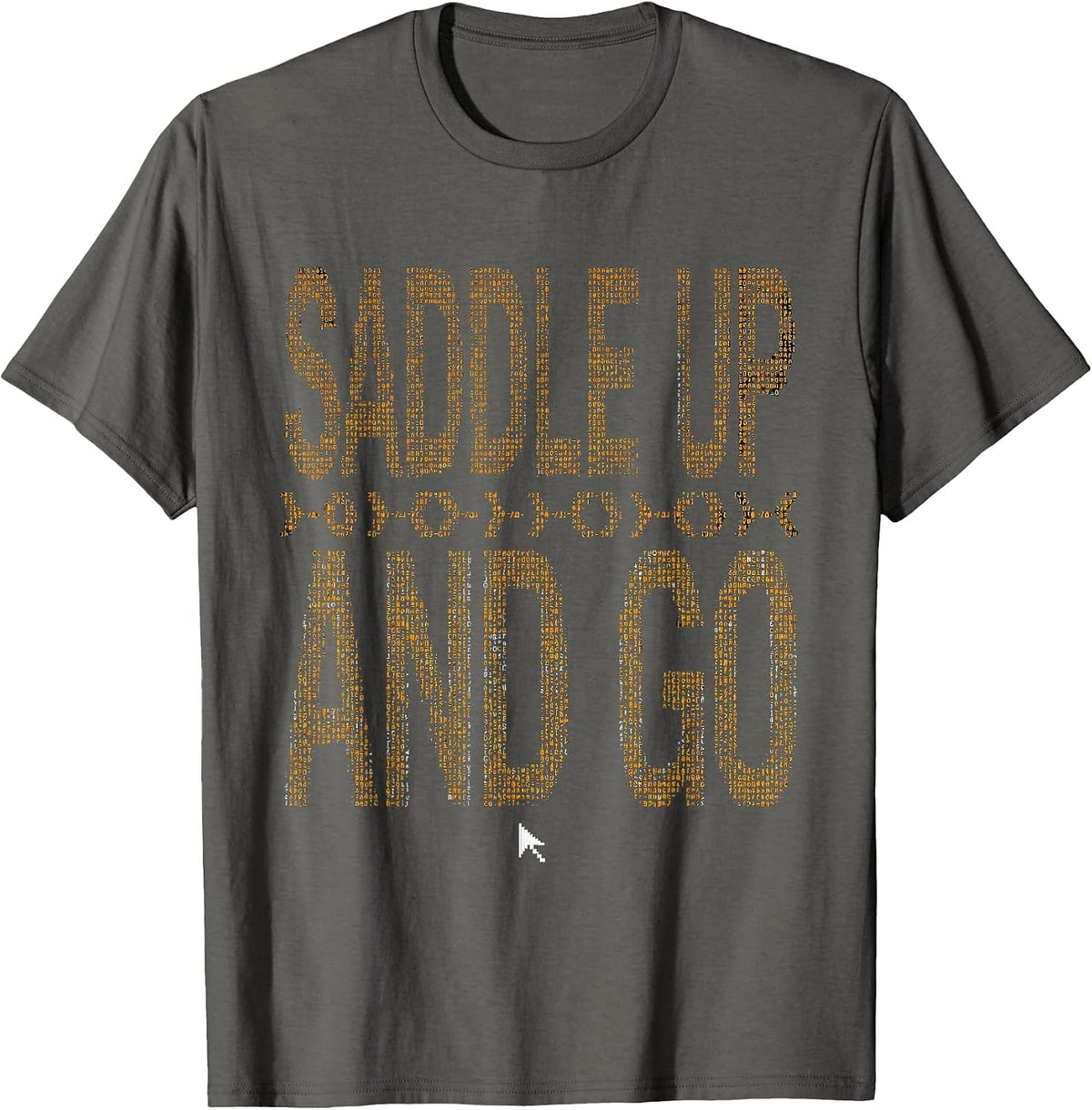 Men's Saddle Up and Go Cycling Bike Rider Design T-Shirt - Asphalt Grey