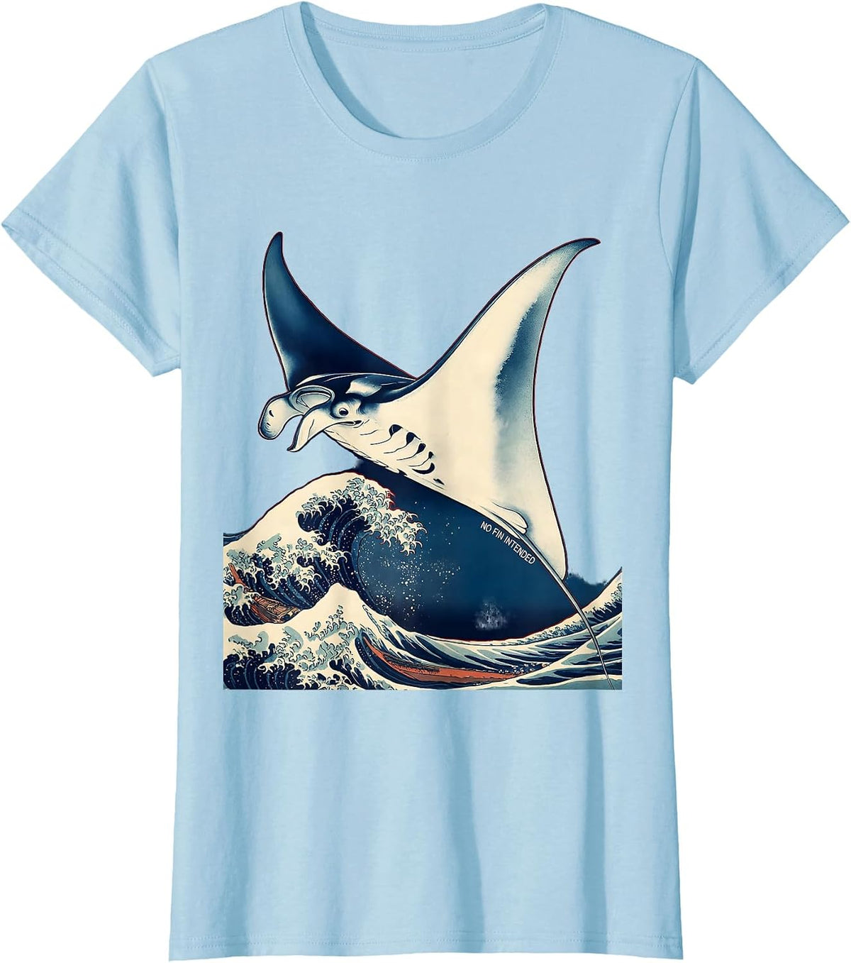 No Fin Intended Funny Shark Lover Ocean Animal Humor T-Shirt - Baby Blue