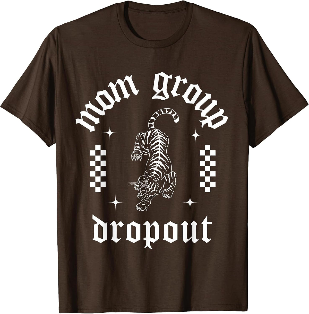 Mom Group Dropout Funny Mama Grunge Punk Cool Tattoo T-Shirt - Brown