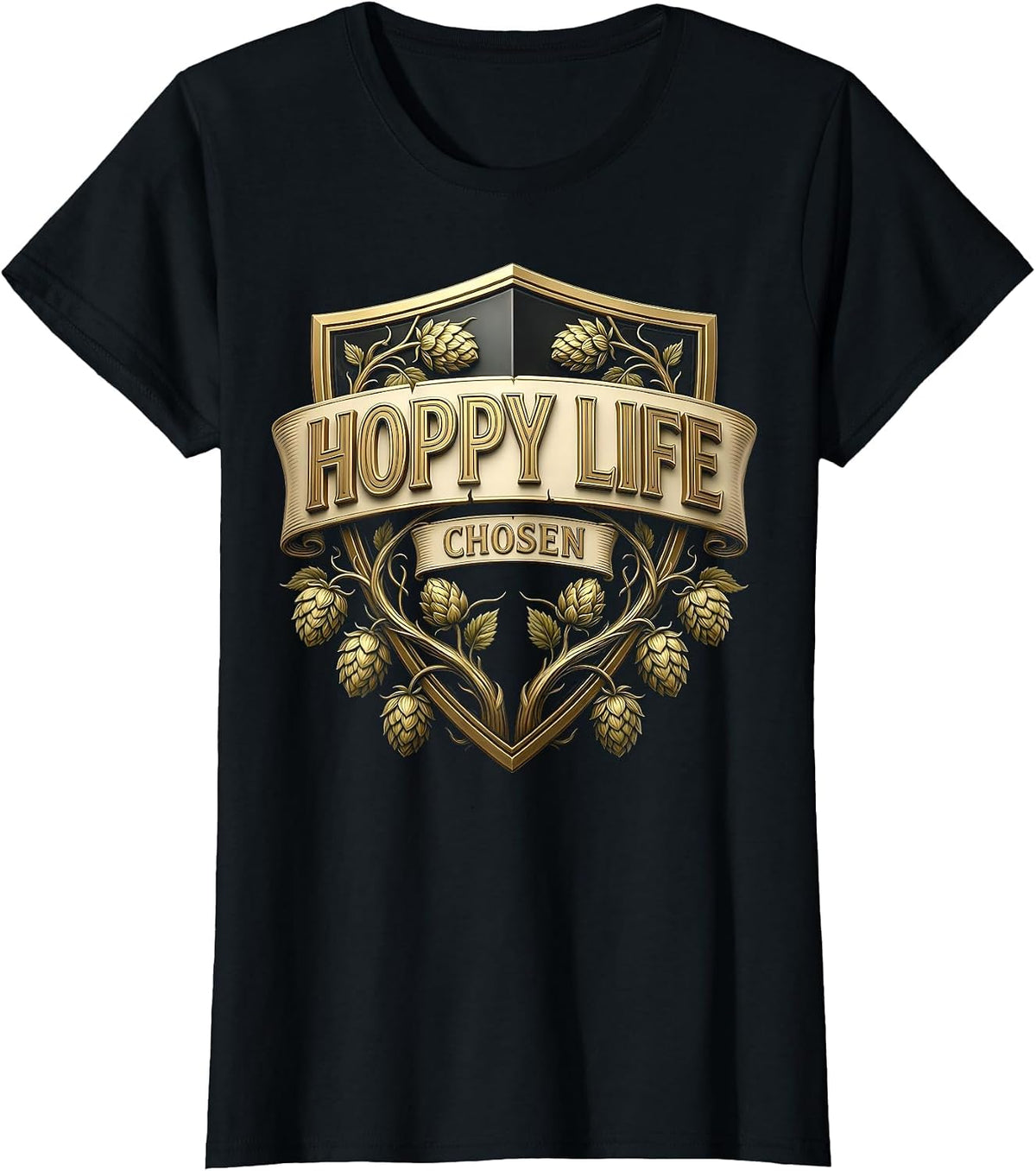 Hoppy Life Chosen Craft Beer Lover Design T-Shirt - Black