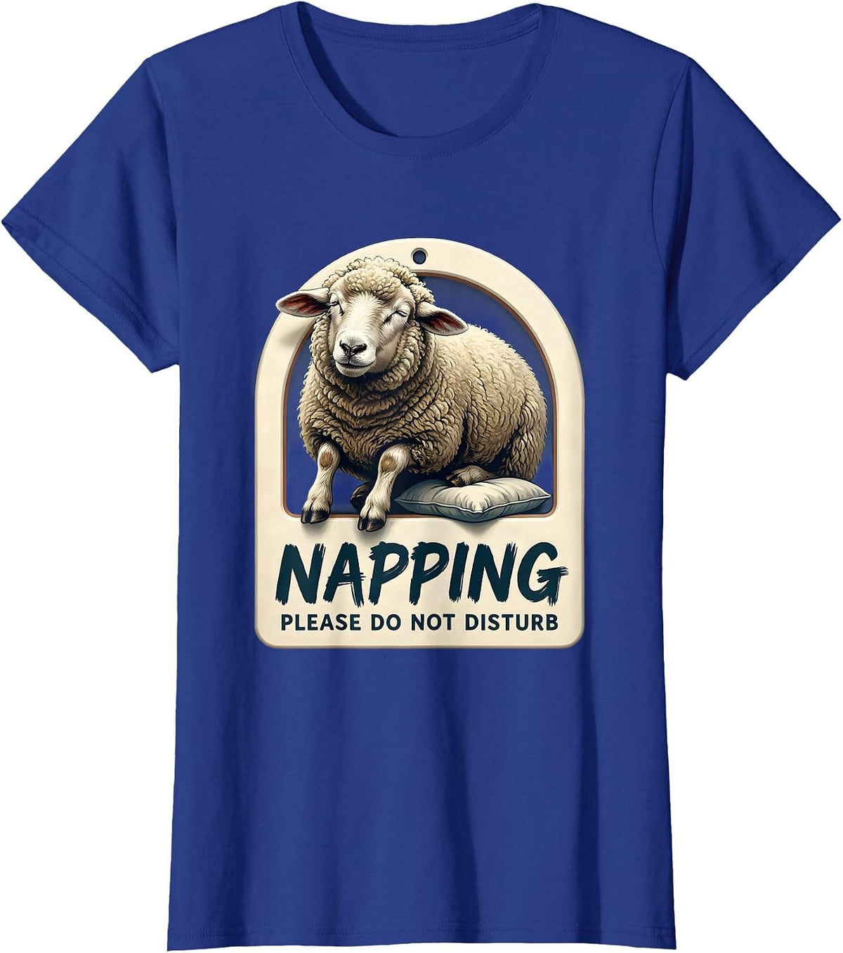 Women's Napping Please Do Not Disturb Funny Sheep Official T-Shirt - Royal Blue