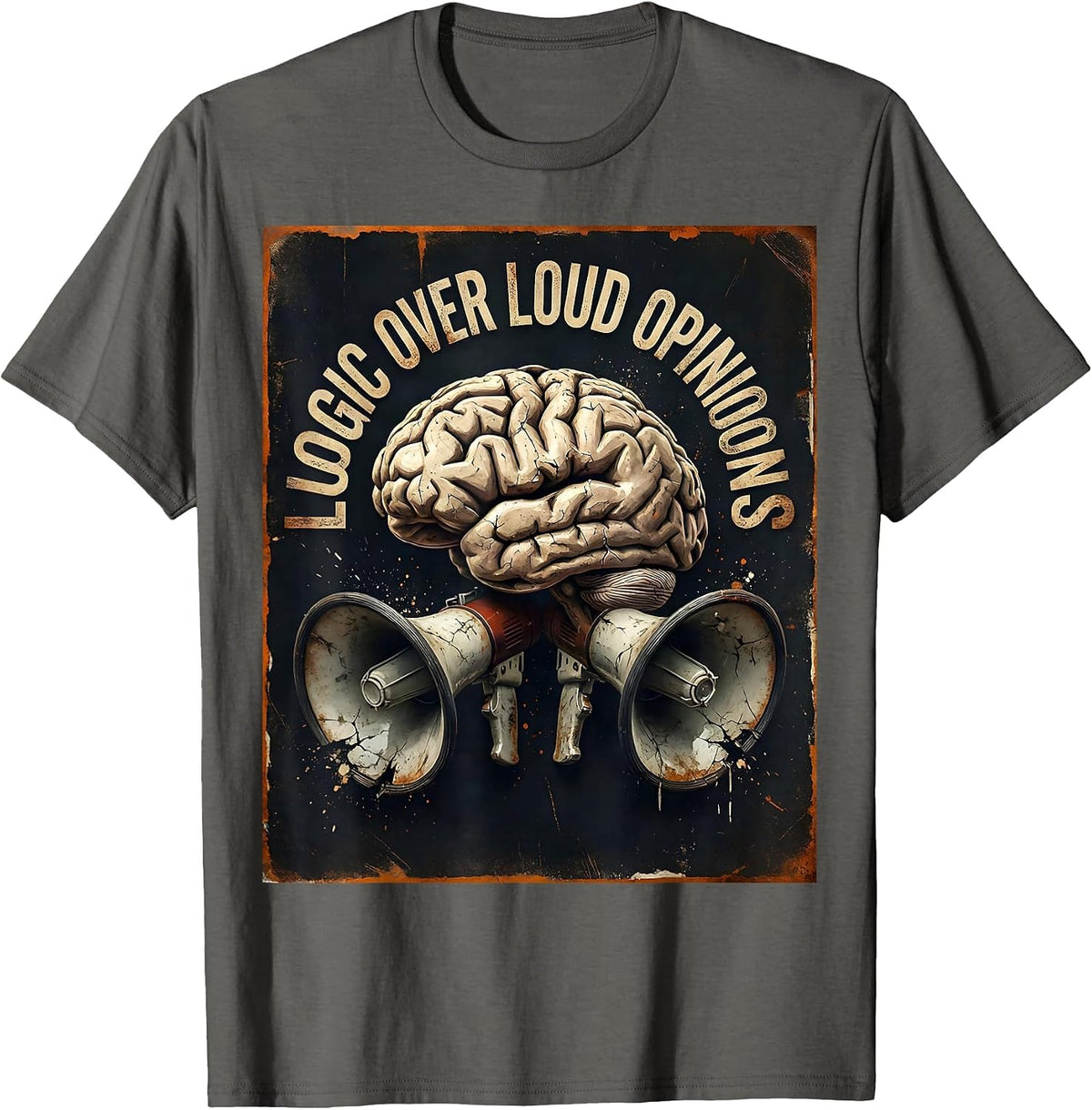 Men's Make Sense Common Again Logic Over Loud Opinions T-Shirt - Asphalt Grey