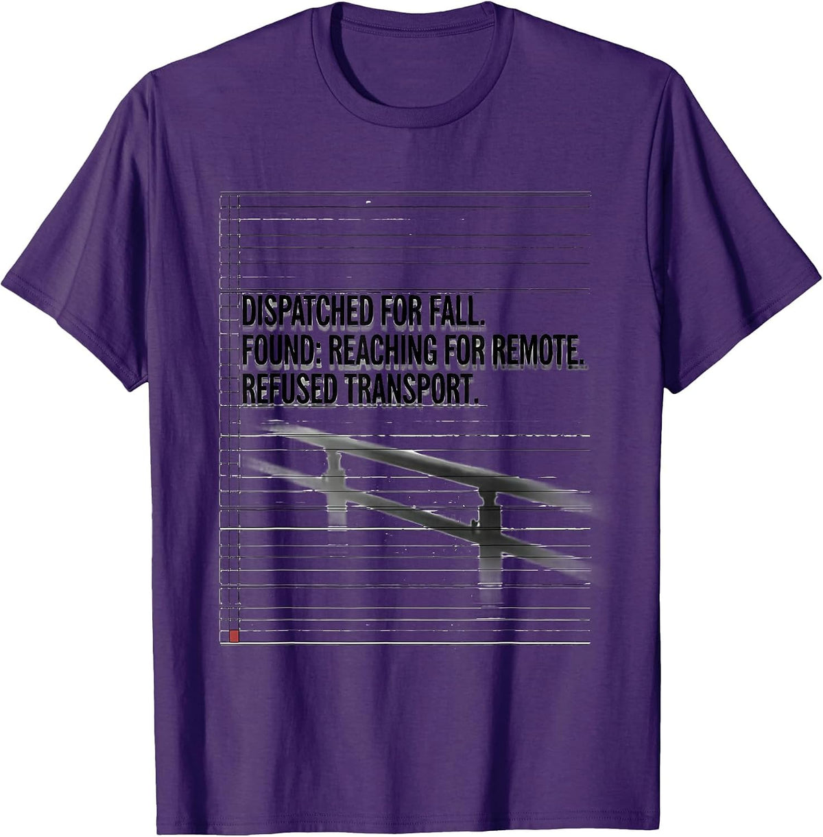 Men's Dispatched for Fall EMT Paramedic EMS Humor T-Shirt - Purple
