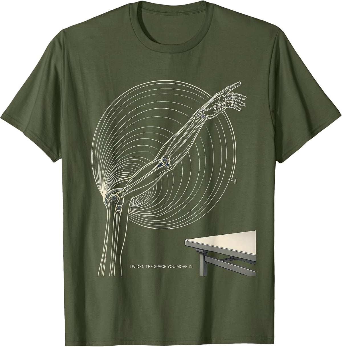 Men's I Widen The Space You Move In Funny Physical Therapist Gift T-Shirt - Olive Green