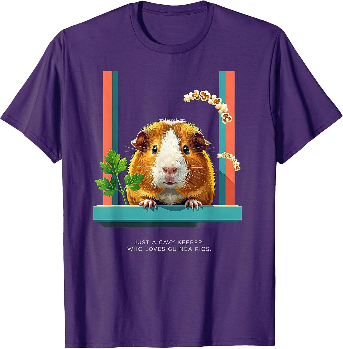 Just A Cavy Keeper Who Loves Guinea Pigs Funny T-Shirt - Purple