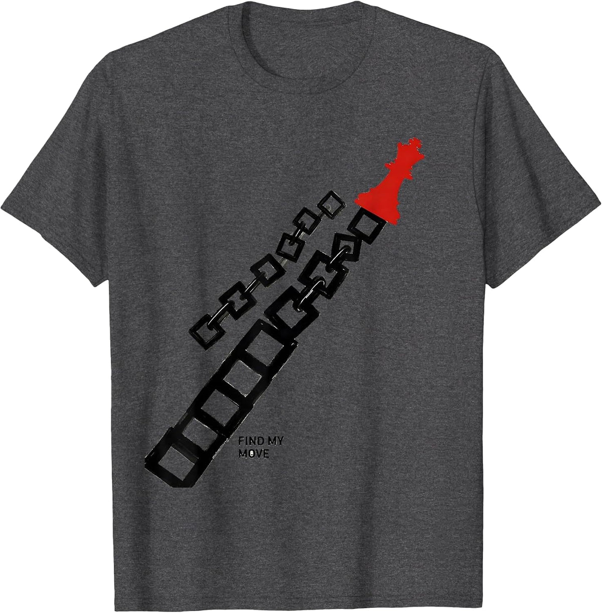 Men's Find My Move Funny Chess Player Gift Chess Lover Humor T-Shirt - Dark Heather Grey