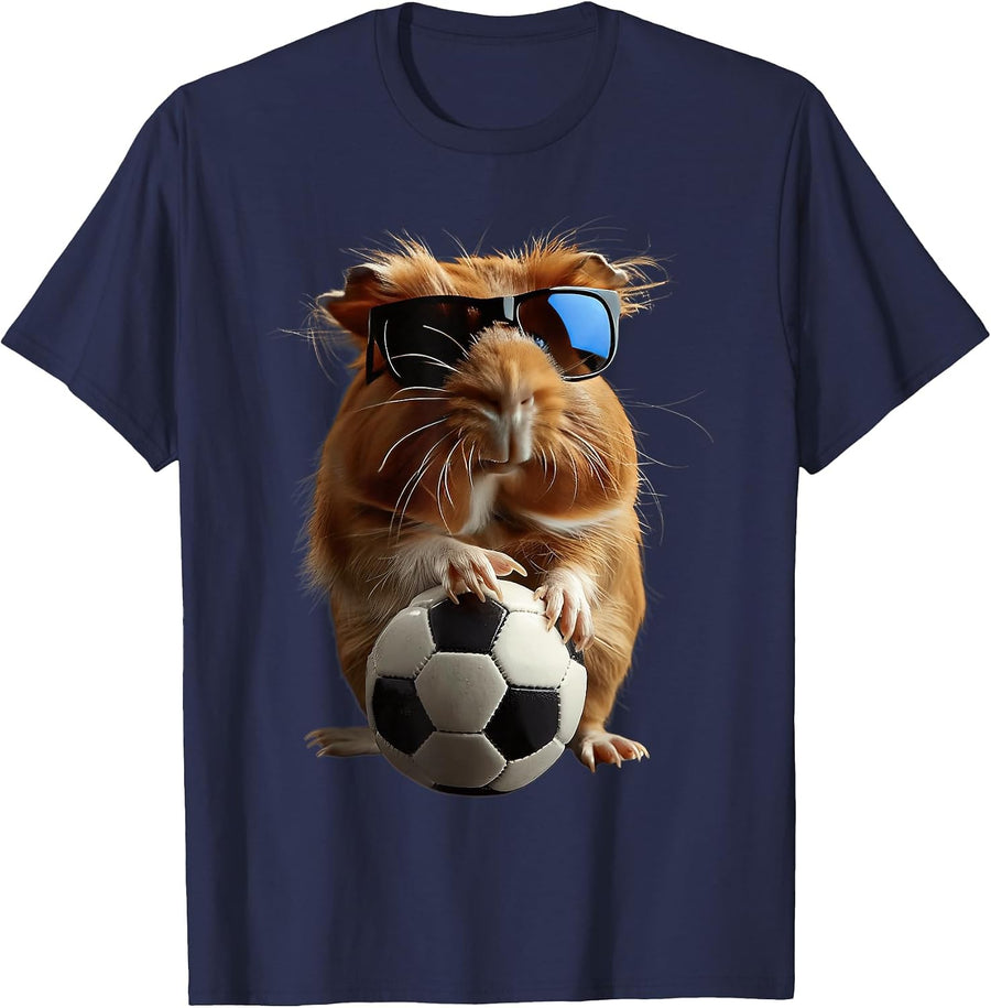 Guinea Pig Soccer T-Shirt - Navy Blue
