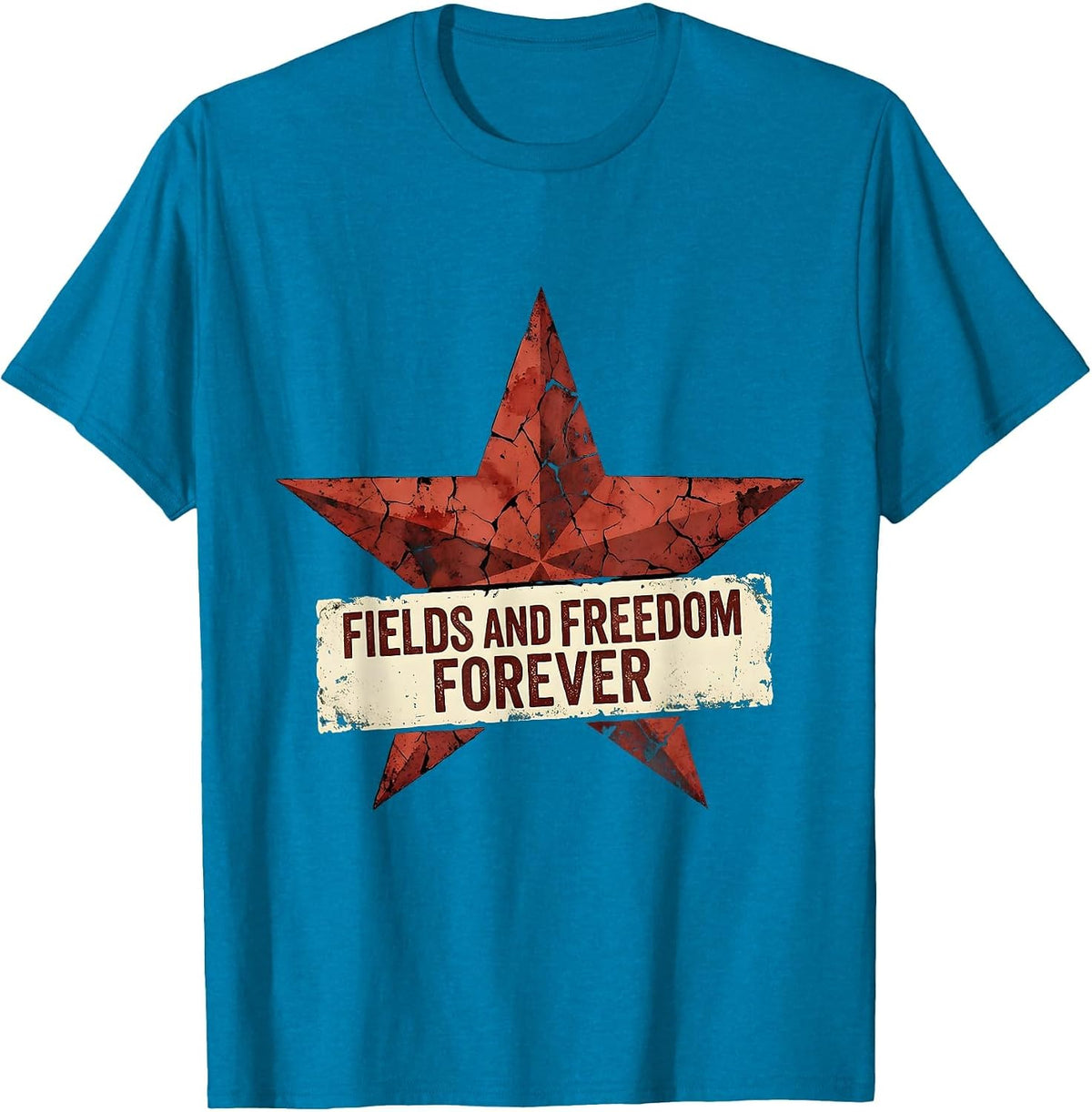 Fields and Freedom Forever Cowgirl Design T-Shirt - Sapphire Blue