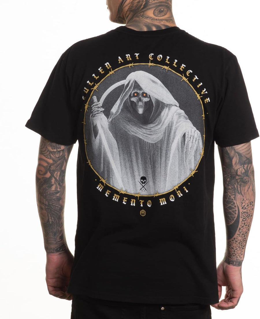 Sullen Men's Ghost Reaper Sulleween 25 Tattoo Lifestyle Graphic Premium Short Sleeve Tee Black - As Pictured