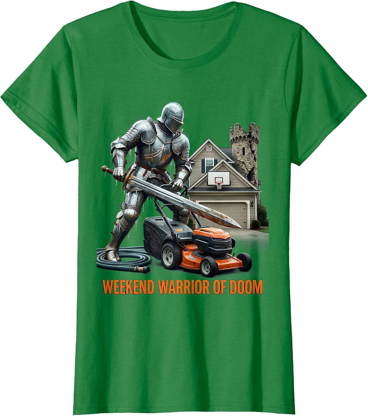 Women's Weekend Warrior of Doom Metal Band Graphic T-Shirt - Kelly Green