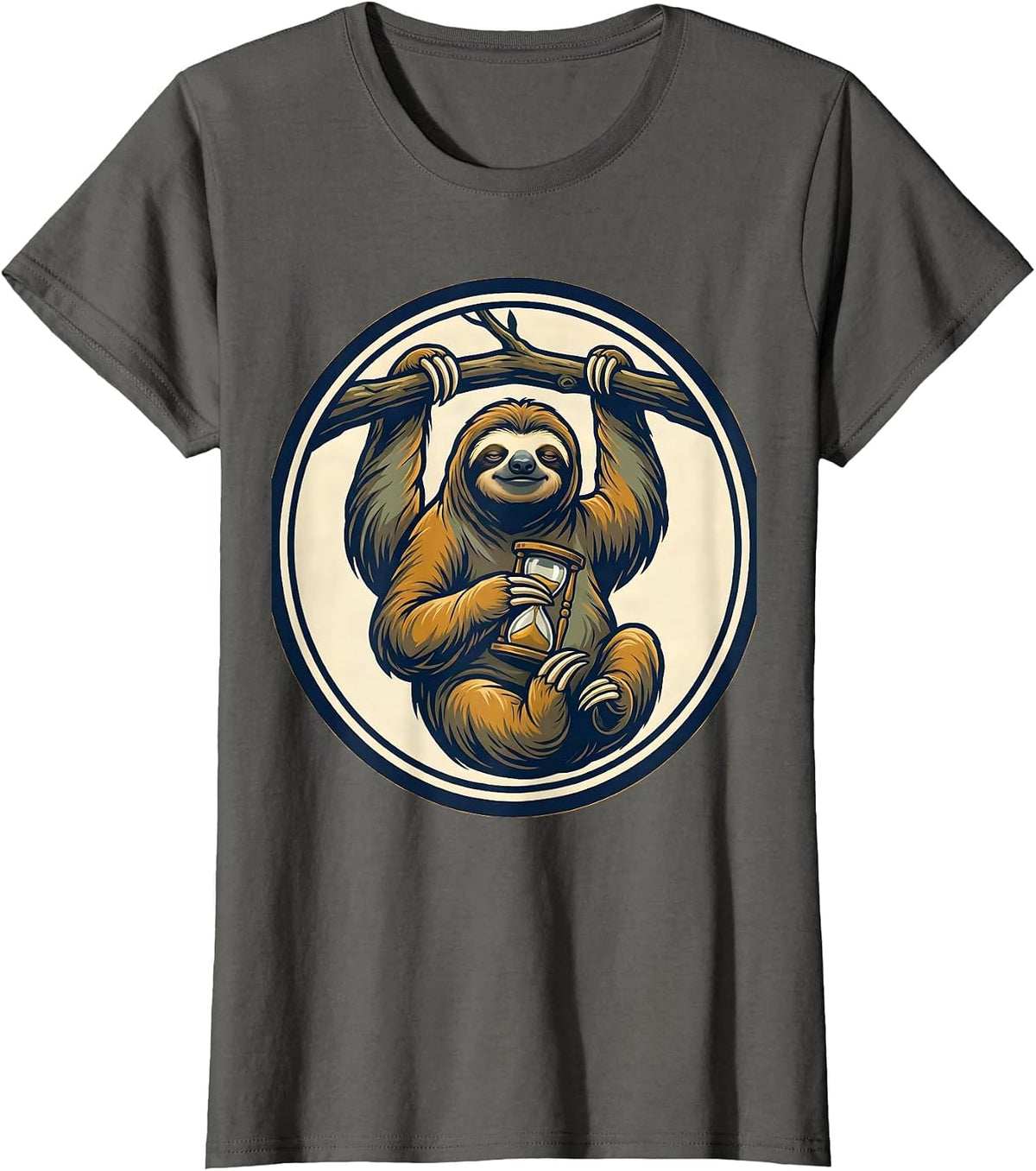 Women's Sloth Seal Funny Sloth Lover Novelty Gift T-Shirt - Asphalt Grey