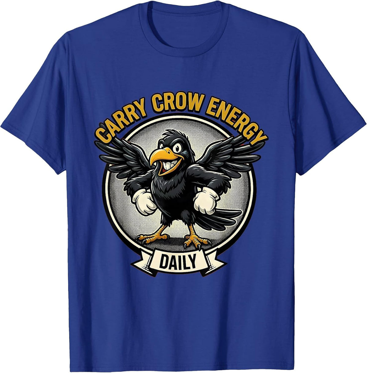 Men's Carry Crow Energy Daily Crow Lover Design T-Shirt - Royal Blue