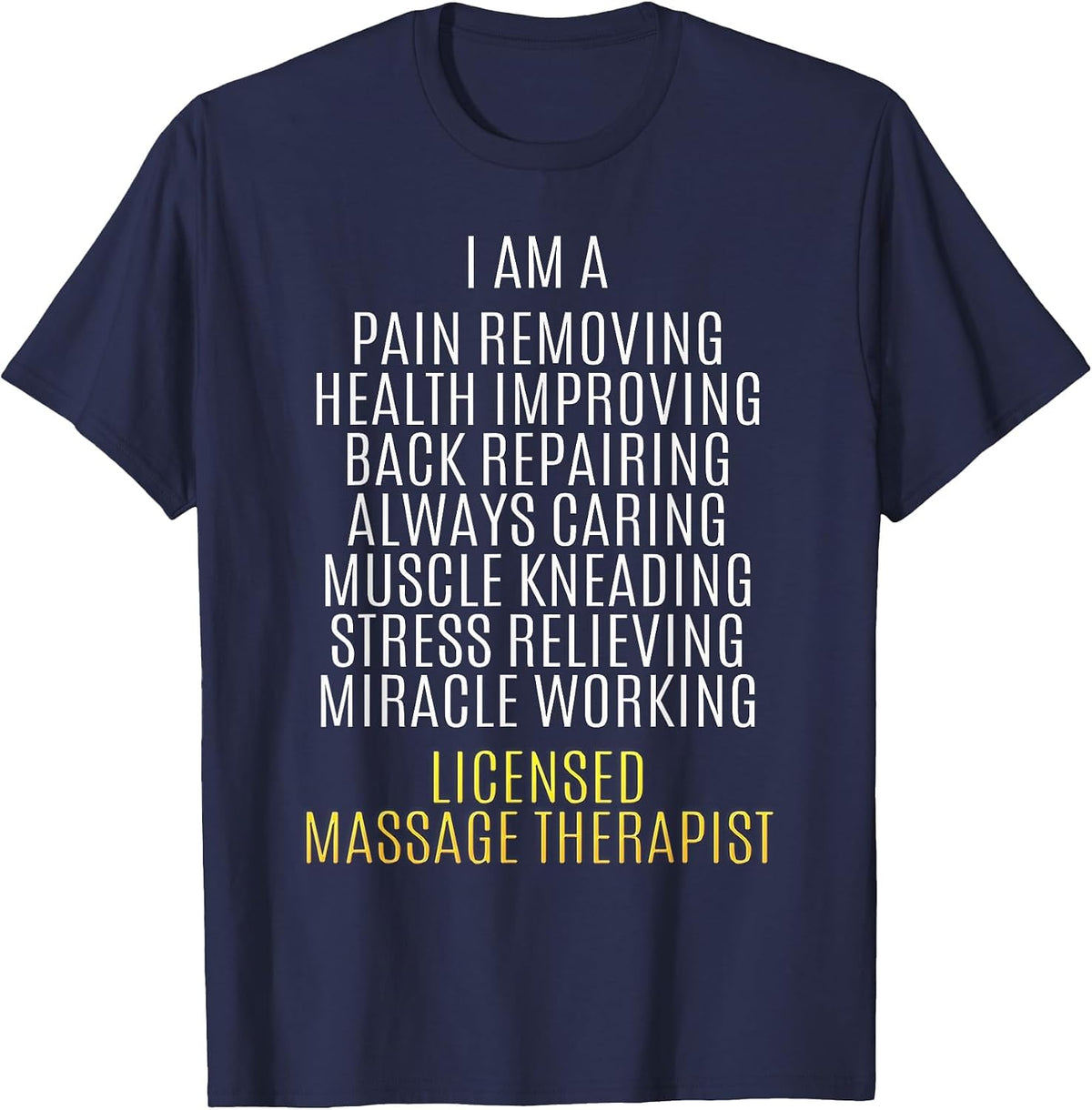 Licensed Massage Therapist Definition Therapeautic Physician T-Shirt - Navy Blue