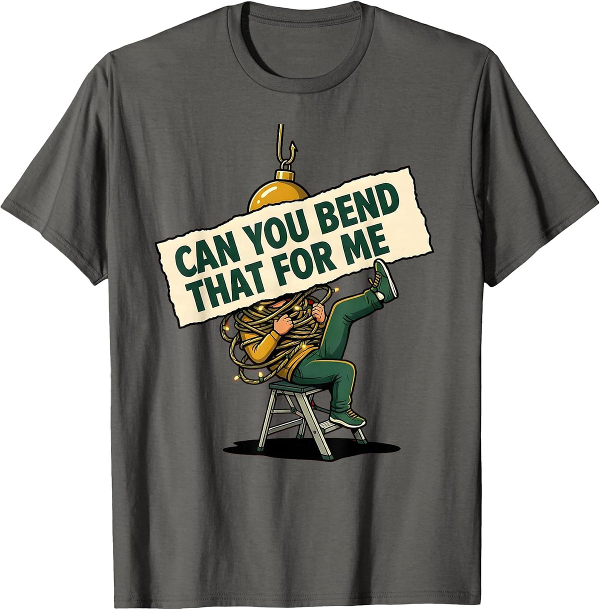 Can You Bend That For Me Funny Physical Therapist Christmas T-Shirt - Asphalt Grey