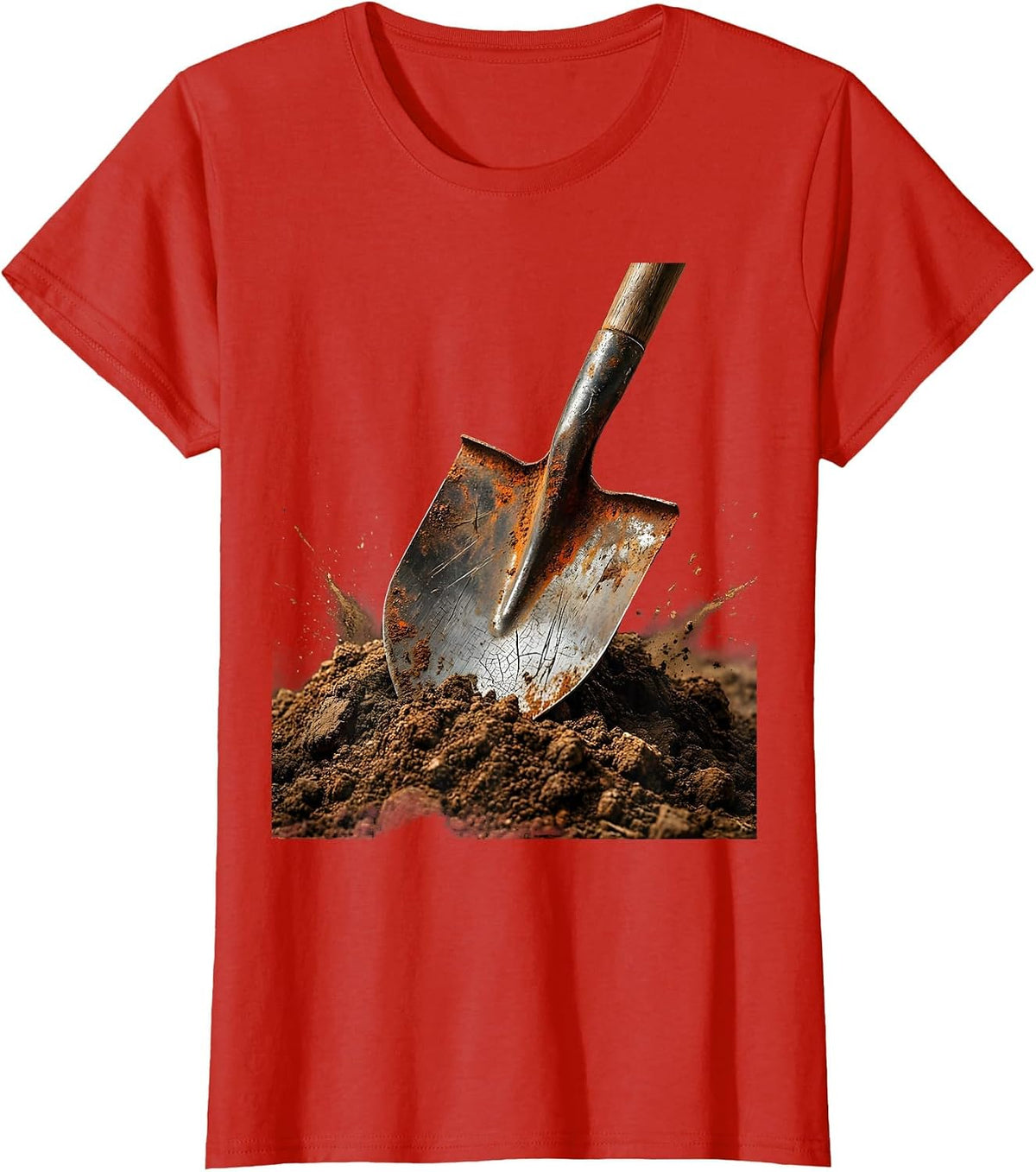 Labor Day Shovel In Dirt Graphic Design T-Shirt - Red