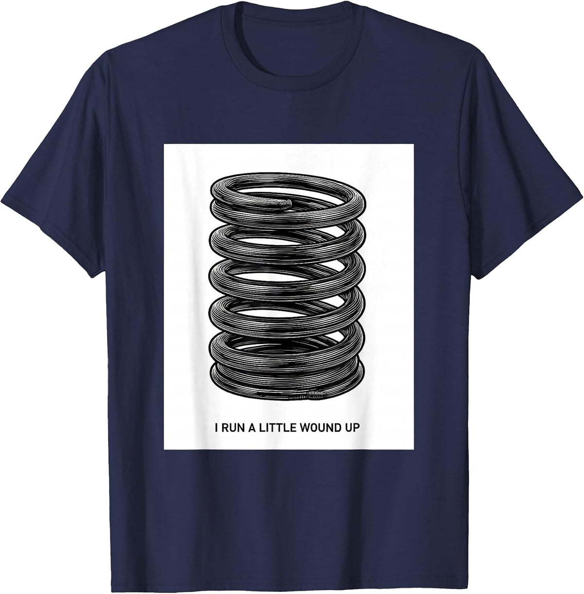 I Run A Little Wound Up Funny Mechanic Car Engine Enthusiast T-Shirt - Navy Blue