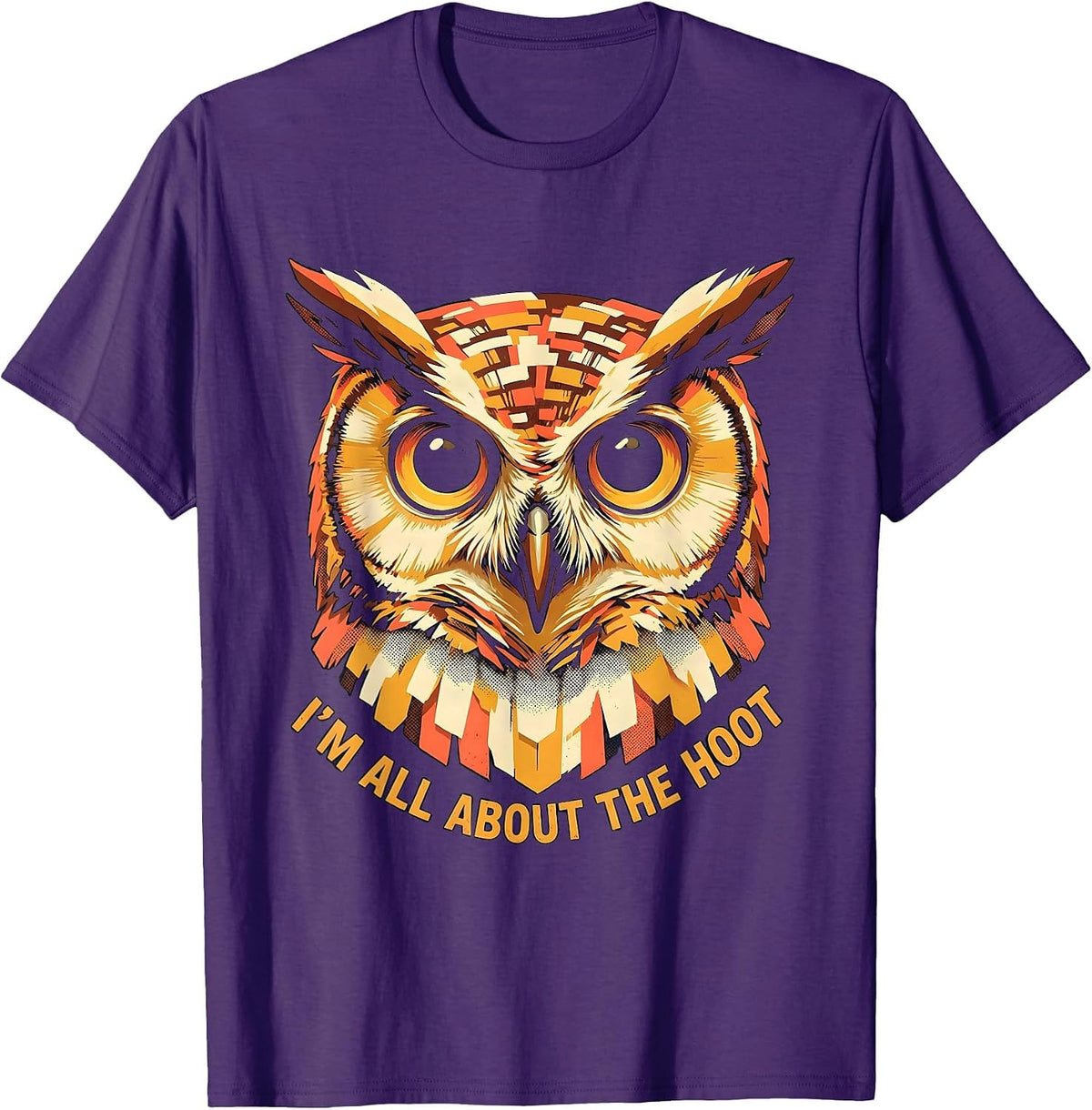 I'm All About The Hoot Vintage Owl Bird Lover Funny T-Shirt - Purple